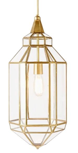 Brass & Glass Elongated Pendant Light AH-126 Moradabad